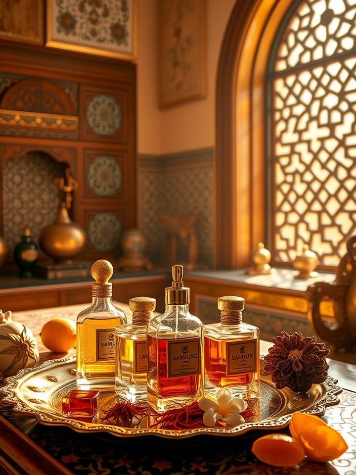 Intérieur lumineux et épuré avec un brûle-parfum délicat sur une console, évoquant une ambiance parfumée et discrète.