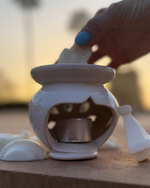 Brûle-parfum traditionnel en céramique Mïnek – fait main au Maroc, compatible huiles et fondants