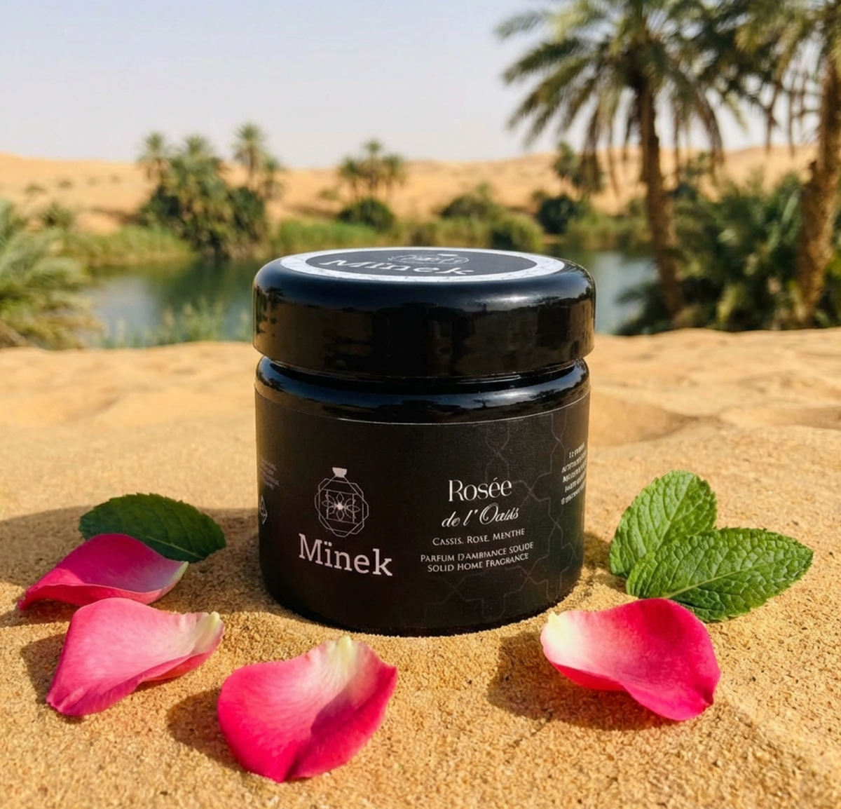 Fondants parfumés Mïnek Rosée de l'Oasis, senteur cassis, rose et menthe douce